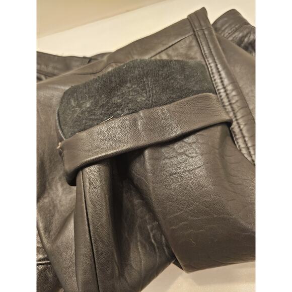 Liz Claiborne Lizwear Leather Pants Sz 10 Black Lined High Waist 80s Retro Mom - Picture 9 of 14